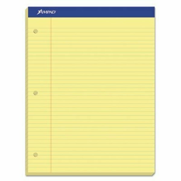 Ampad/ Of Amercn Pd&Ppr Ampad, DOUBLE SHEET PADS, WIDE/LEGAL RULE, 8.5 X 11.75, CANARY, 100 SHEETS 20243